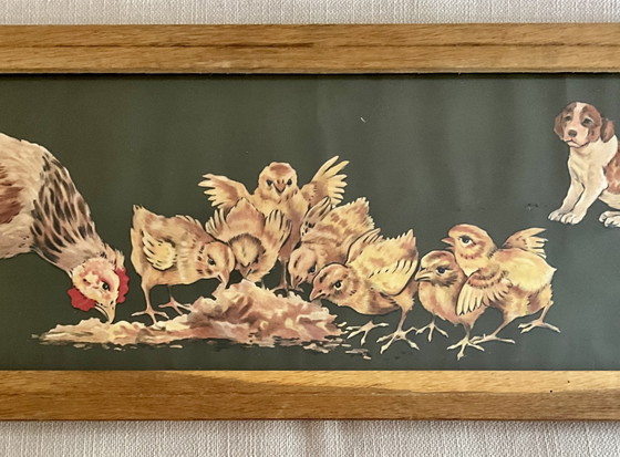 Image 1 of Stampa antica incorniciata di Orens Denizard – Decorazione murale in stile rustico francese, cornice in rovere, circa 1905-1913