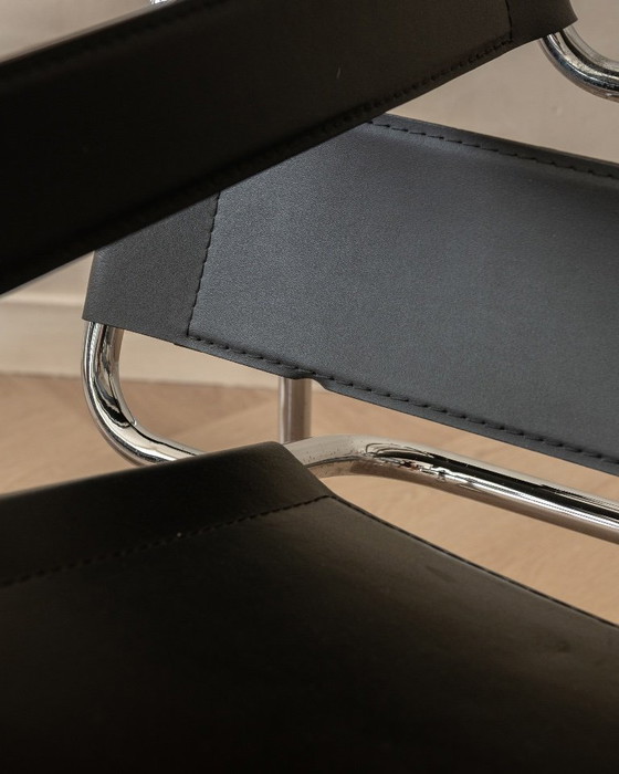 Wassily B3 Sessel von Marcel Breuer für Knoll International, 1970er, 2er-Set – Chrome, Leather (photo 15 of 23)