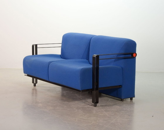 Image 1 of Holländisches Design Artifort Himmelblau 'Transformation' Zweisitziges Sofa Modell 952 von Hans de Wit, 1980er Jahre.