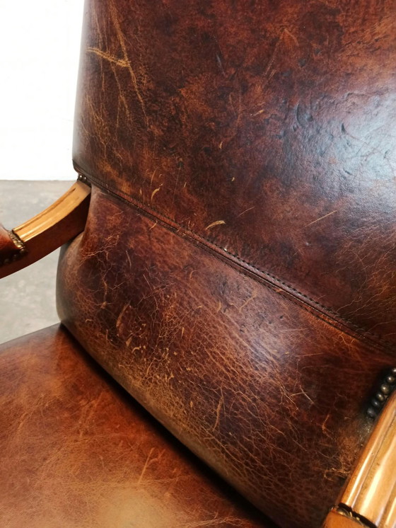 Fauteuil de capitaine pivotant en cuir – Bois (photo 11 of 15)