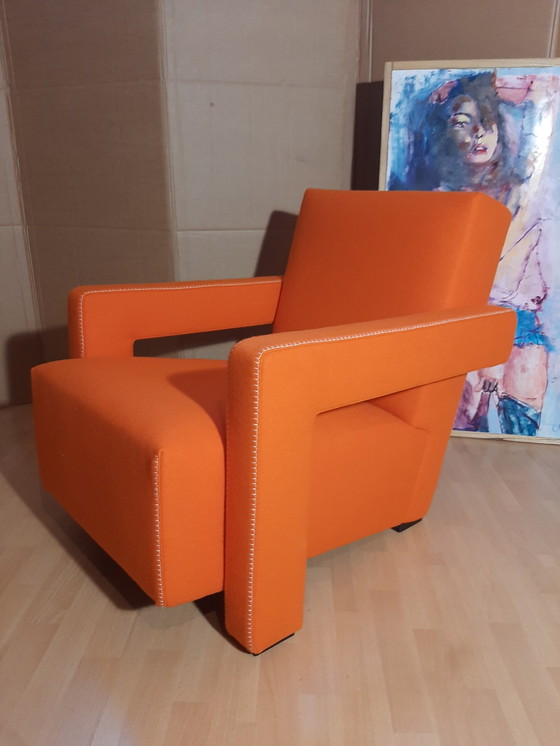 Image 1 of Cassina Utrecht 637 Nuovo mai usato in panno di lana Ruggine arancione (Serie 13L) Punto cavallo