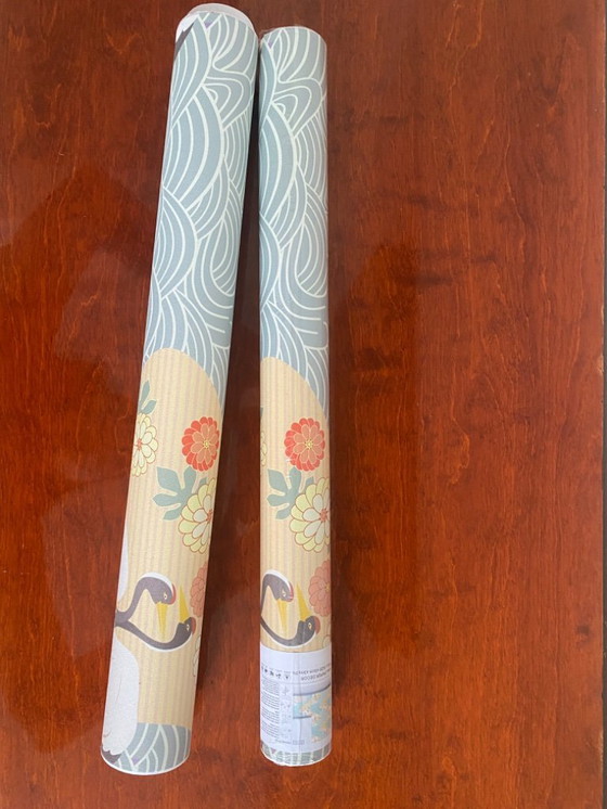 Image 1 of Papier peint adhésif en vinyle avec grues