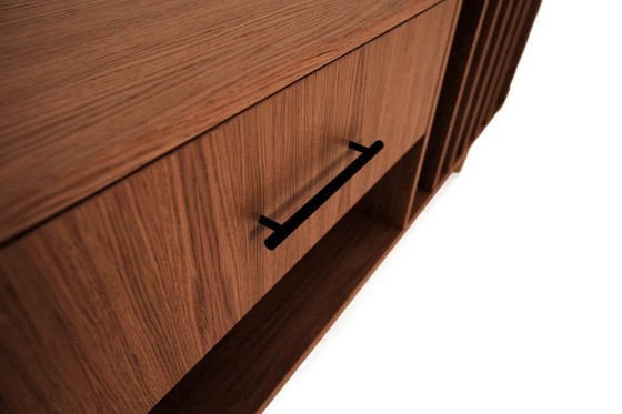 Image 1 of Turntable and vinyl cabinet stained teak T-S12