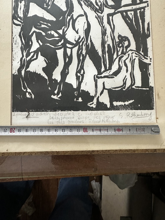 Image 1 of Suzan ROTHENBERG (1945-2020), Figuren zu Pferd - Holzschnitt - Künstlerexemplar