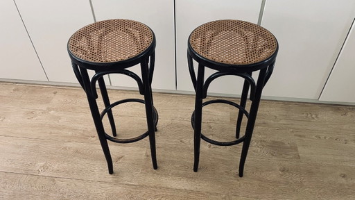 2 taburetes de bar estilo Thonet vintage de los años 70-80