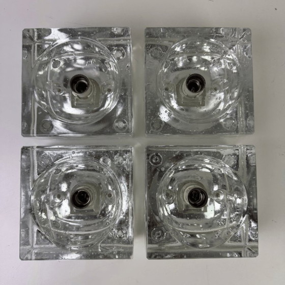 4x 'icecube' glass cube wall light by WILA - Germany, Transparent (photo 6 of 8)