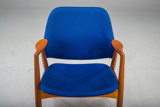 Image 1 of Fauteuil in blauw en teak van Alf Svensson voor Dux, 1960