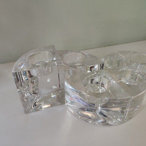 Set of 6 Orrefors candle holders, design: Helene Krantz