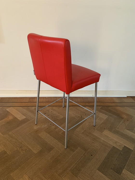Image 1 of Leather bar stool