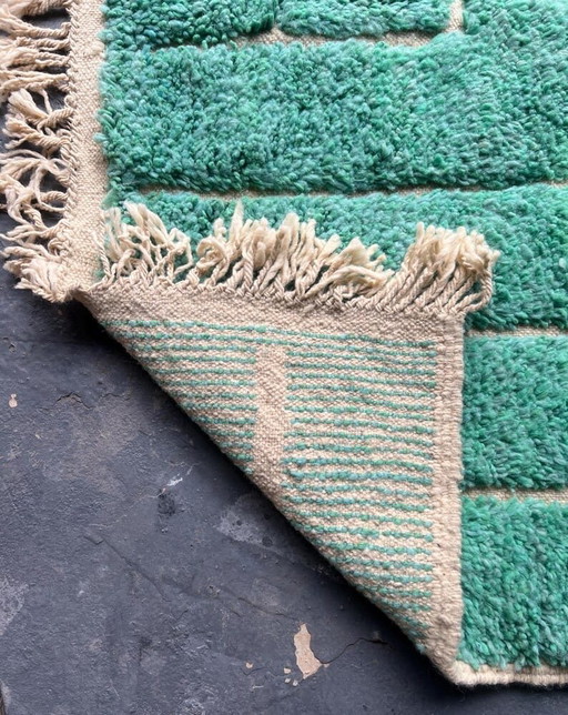 Tapis En Laine Traditionnelle Artisanale Fait Main Vert 1,5-2,5 M – Alberto Bazzani, vloerkleden en tapijten (photo 2 of 7)