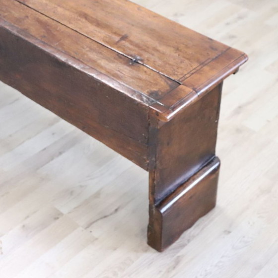 Panca lunga antica in noce con contenitore, Italia inizio XVIII secolo – Panche, Legno (photo 14 of 18)