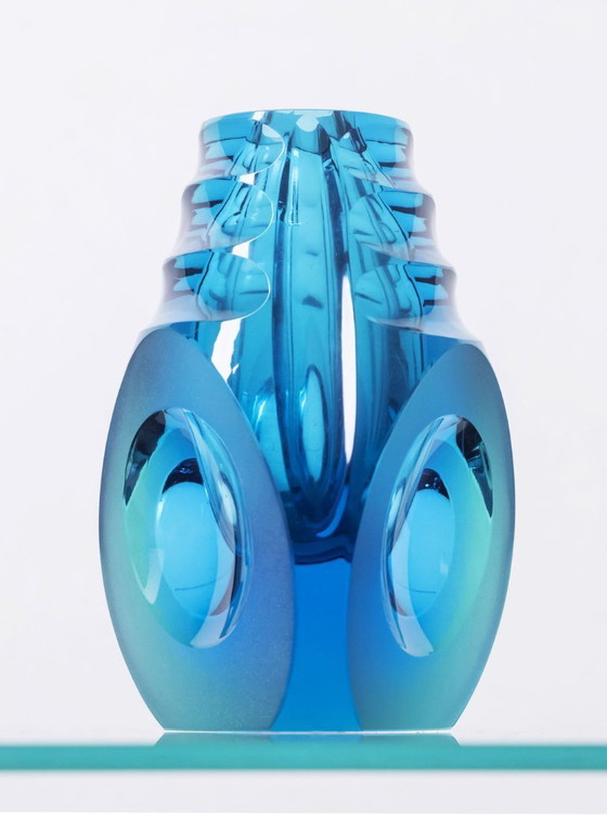 Image 1 of Vaso vintage tagliato a mano, anni '70, Cecoslovacchia