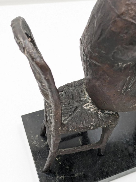 Image 1 of Eros Pellini (1909-1993) - Scultura, Donna sedua - 34 cm - Bronzo