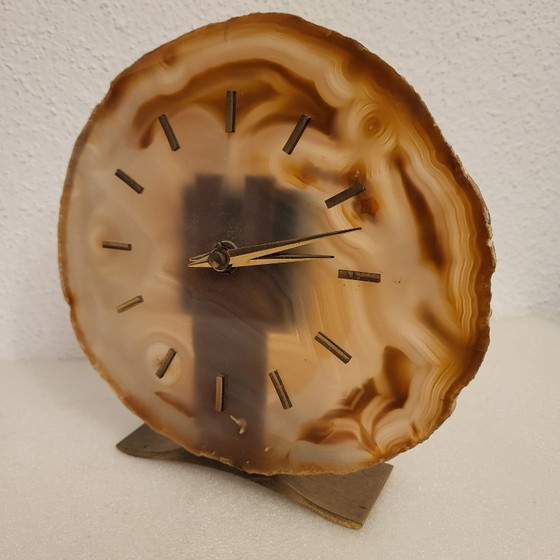 Orologio da tavolo in Agata naturale, Junghans, 1960 – Pietra, Ottone (photo 2 of 8)