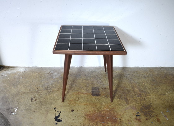 Image 1 of Table basse en céramique des années 1950, table d'appoint vintage, table en forme de rein, table de canapé