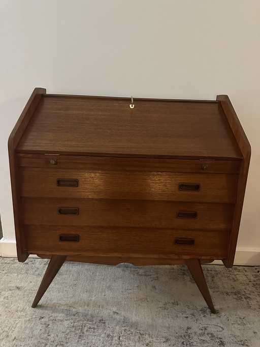 Vintage Scandinavisch design mid-century bureau / secretaire / sidetable