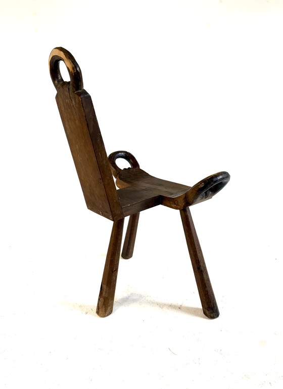 Image 1 of Vintage tripod Brutalist stool '60