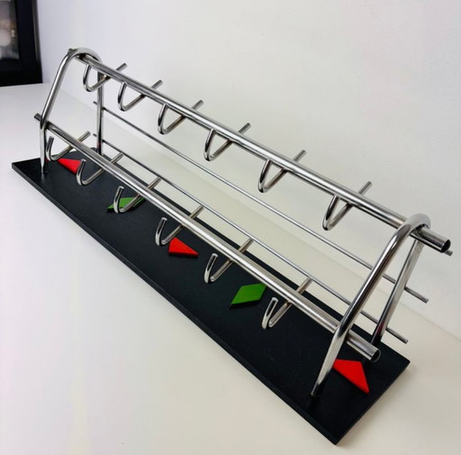 Vintage Modernist geometric wall coat rack