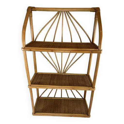 Scaffale in rattan vintage