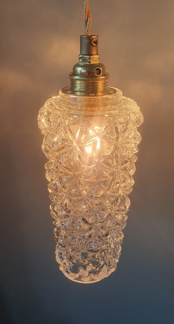 Set Lampade a sospensione Vintage Texture Vetro - Design Mid-century. – Metal (photo 11 of 20)
