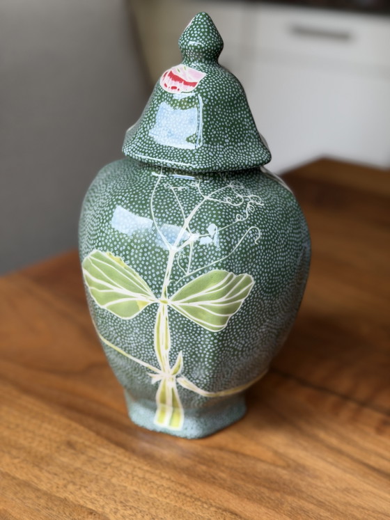 Ceramic lidded vase (photo 5 of 5)