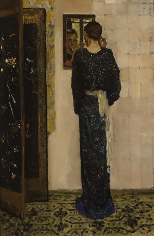 George Breitner ----The Earring (on canvas)