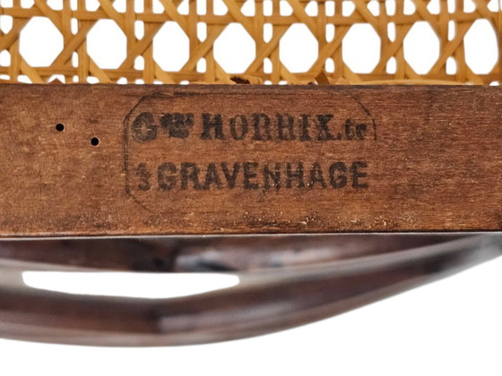 Image 1 of Horrix - Silla de comedor - (madera de cerezo) - Mimbre - La Haya - 1860