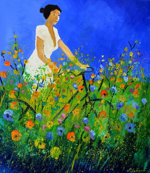 Temidden van de bloemen