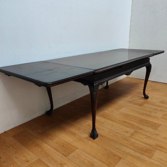 Image 1 of Vintage Chippendale country dining table extendable dining table