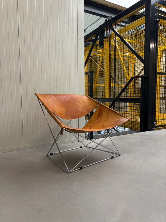 2 chaises Butterfly Artifort, Fauteuils d'appoint, Cuir, Orange (photo 6 sur 15)