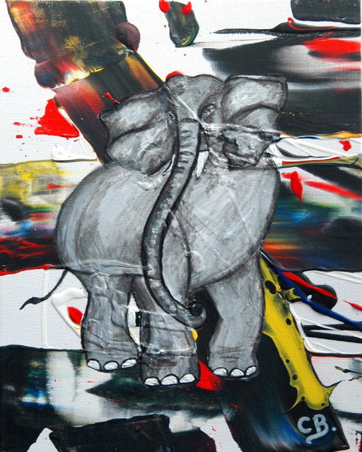 Abstract elephant in motion 3
