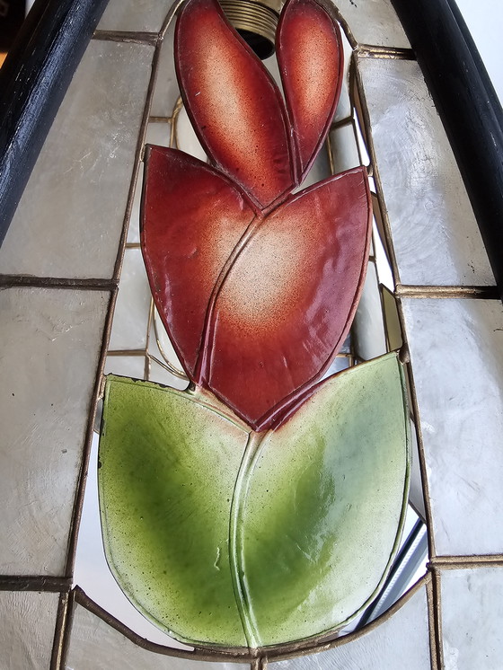 Image 1 of Lampada a sospensione vintage a forma di conchiglia Capiz, anni '60/'70