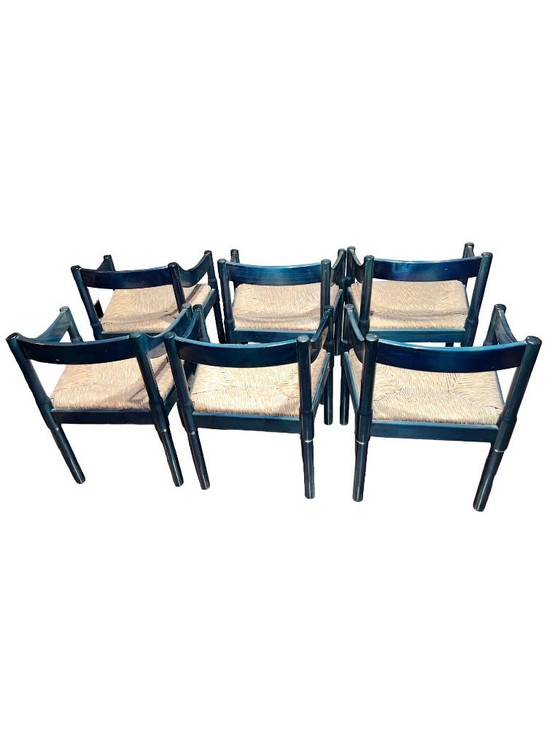 Image 1 of 6 Stühle Carimate von Vico Magistretti für Cassina, original 60er Jahre