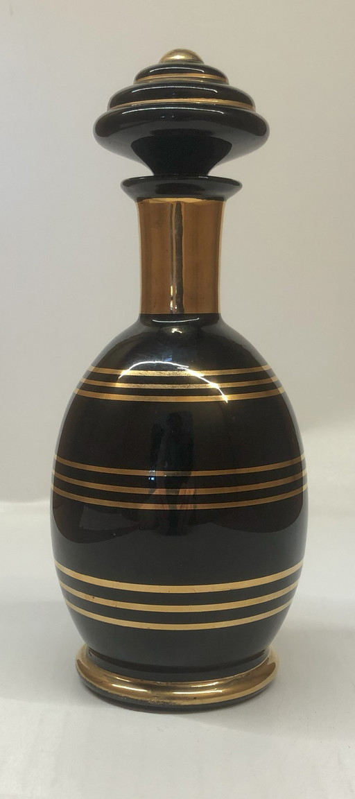 Art Deco Glass Liqueur Bottle Hyalite De Boom