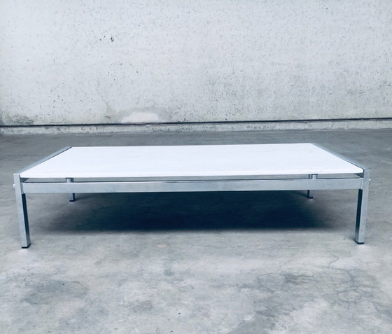 Image 1 of Postmodern Design Carrara Marble Low Coffee Table, Italy 1970's