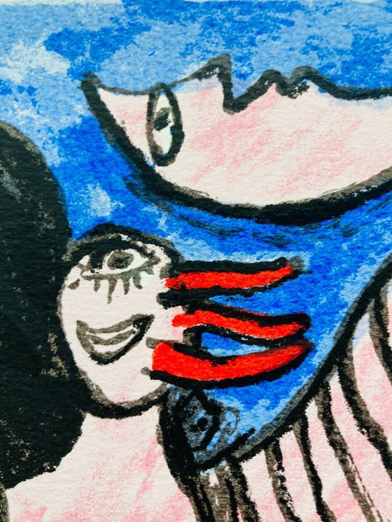 Image 1 of Corneille - Kleurrijke Zeefdruk - 1993