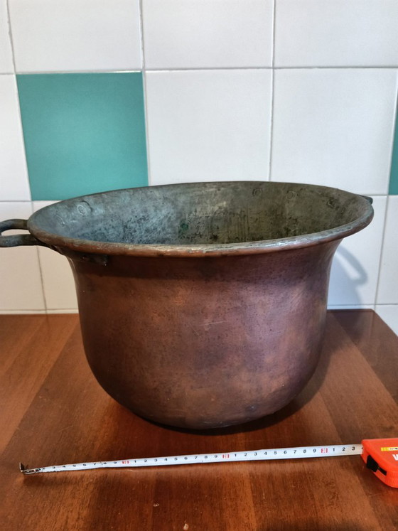 Antieke Massief Koperen Ketel begin 20e eeuw – Decoratieve objecten (photo 9 of 9)