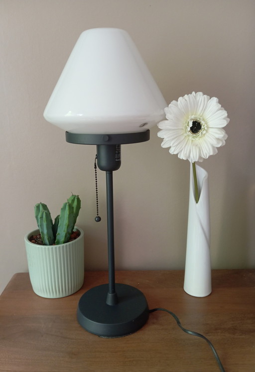 White glass and metal table lamp 2015 model Alvängen Ikea