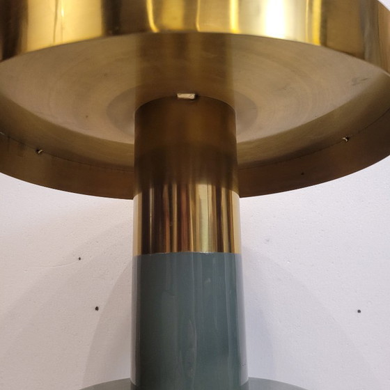 Image 1 of Tavolino laterale in giada lucida, alluminio e smalto, anni &#39;90 - Francia