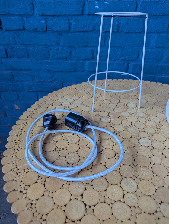 Image 1 of Vintage scandinavische opaline glas tafellamp, 1960s