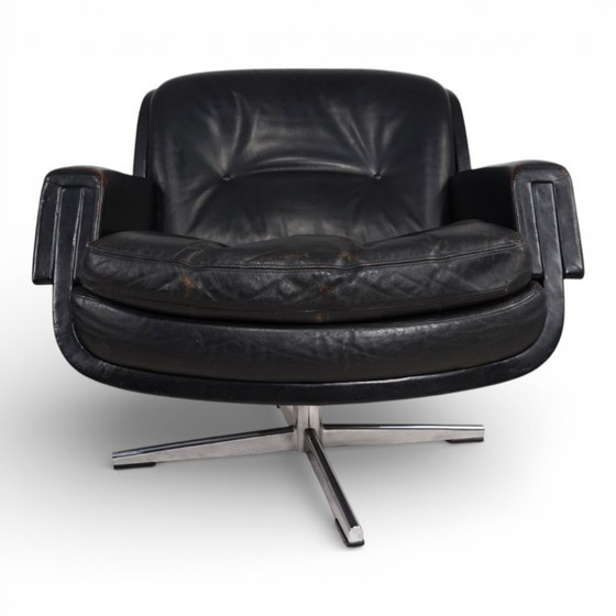 Image 1 of Fauteuil lounge en cuir Eugen Schmidt, 1960