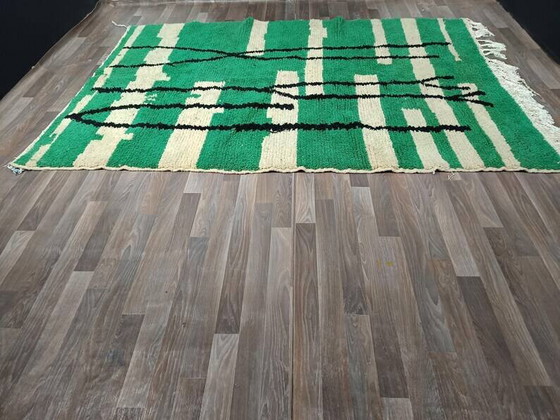 Boujaad vloerkleed, ecru met geometrische patronen, 250cm x 150cm – Vloerkleden en tapijten, Wool (photo 6 of 7)
