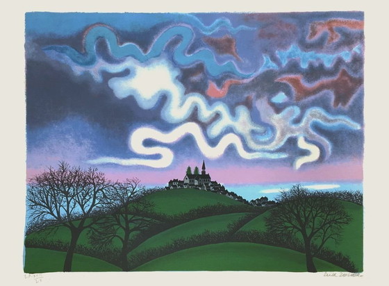 Image 1 of Fred ZELLER Soir d'orage Litografia firmata 1975