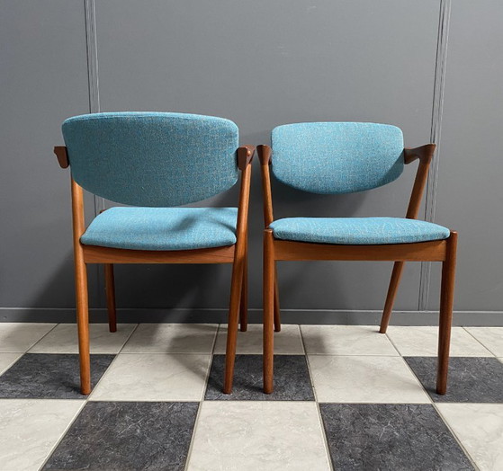 Image 1 of Ensemble de 2 chaises Z en teck modèle 42 de Kai Kristiansen pour Shou Andersen Denmark