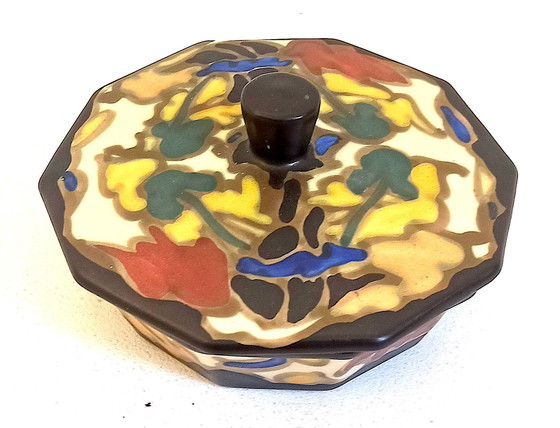 Image 1 of Bonbonniere Keramik Bergen 20er Jahre Breite 14 cm