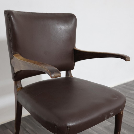 Image 1 of Guglielmo Ulrich Chair with Cantilever Armrests, 1950s, Rare Modern Design