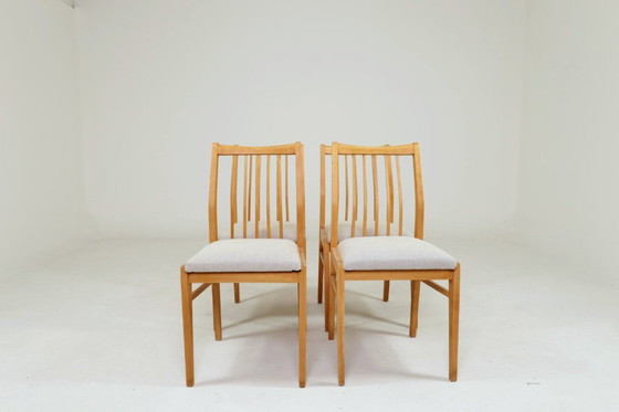 Image 1 of Sedie da pranzo scandinave con motivo a spina di pesce, set da 4 pezzi