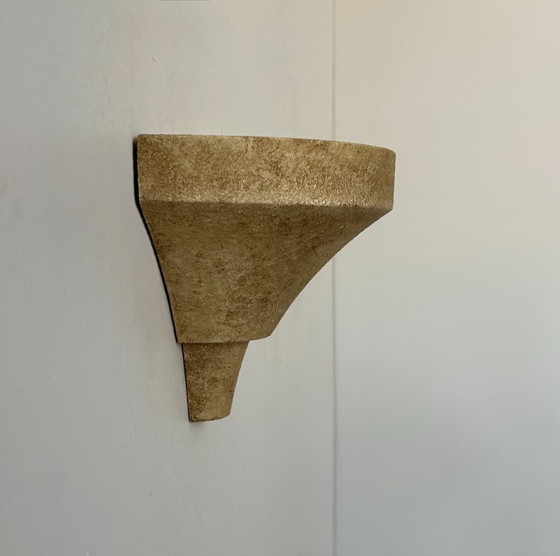 Image 1 of Vintage wandlamp, gegranuleerd beige gips, Frankrijk 1960