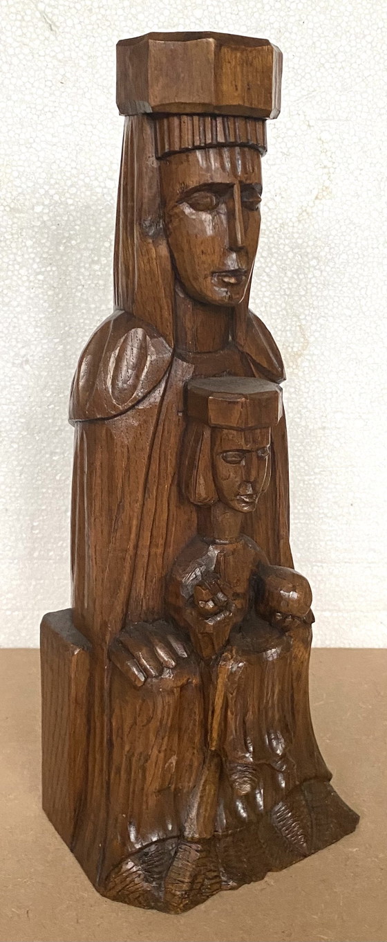 Image 1 of The Virgin of Montserrat statue wood