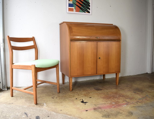 Mid Century Bureau Secrétaire Vintage Commode Armoire
